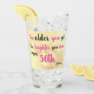 50th Birthday personalised add name Glass