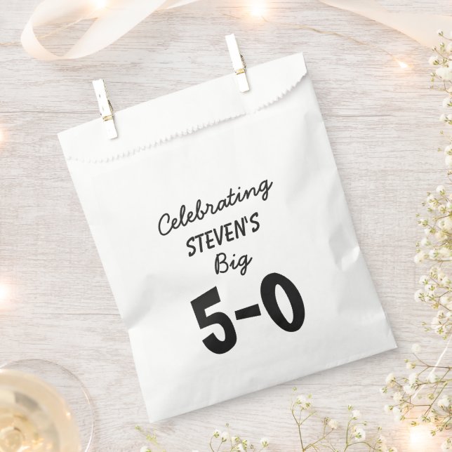 50th Birthday Personalized Favor Bags (Clipped)