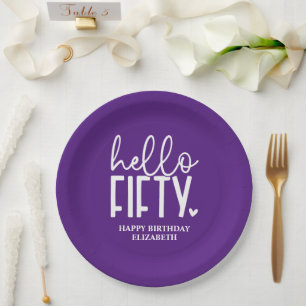 50th Birthday Personalized Paper Plates