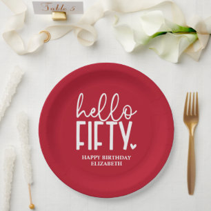 50th Birthday Personalized Paper Plates