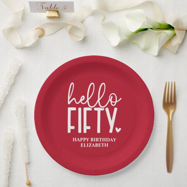 50th Birthday Personalized Paper Plates (Wedding)