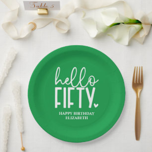 50th Birthday Personalized Paper Plates