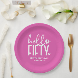 50th Birthday Personalized Paper Plates