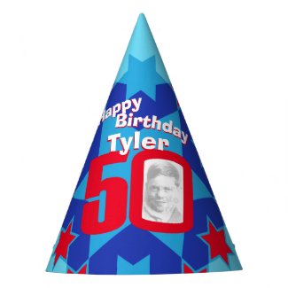 50th birthday personalized photo star name hat
