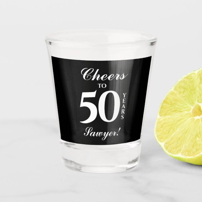 50th Birthday Personalized Shot Glass (Front)