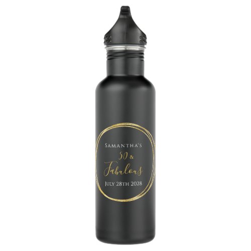 50th Birthday Personalized Stainless Steel Water Bottle