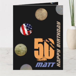 50th Birthday Personalized with 15 photos Front/in Card