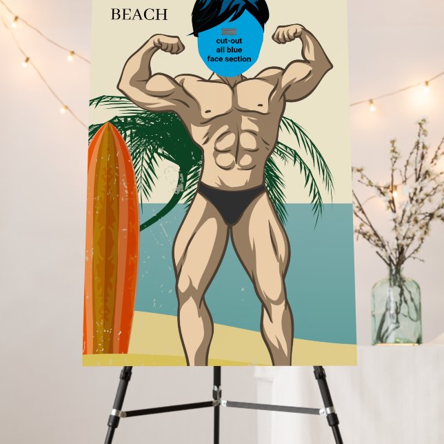 50th Birthday 💪🤣  Photo Booth Cut-out Backdrop Foam Board (In Situ (Stand))