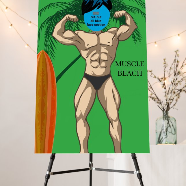 50th Birthday 💪🤣 Photo Booth Cut-out Backdrop Foam Board (In Situ (Stand))