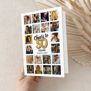 50th Birthday Photo Collage Card