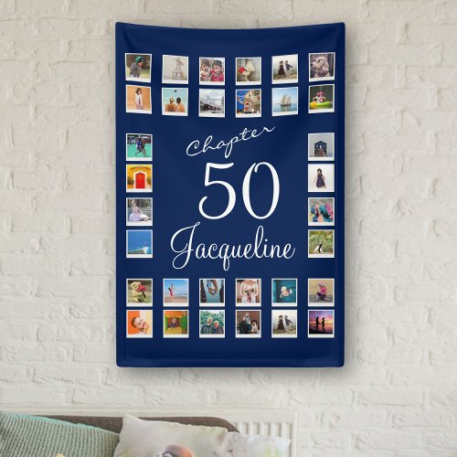 50th Birthday Photo Collage Chapter 50 Banner