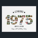 50th birthday Photo Collage established 1975 Foam Board<br><div class="desc">Celebrate a milestone birthday with this stunning 50th Birthday Photo Collage Banner, designed by The Arty Apples. Featuring photos arranged in the shape of "1975, " this banner commemorates the special year of birth in a unique and meaningful way. Perfect for birthday parties and celebrations, it showcases cherished memories while...</div>