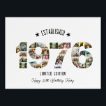 50th birthday Photo Collage established 1976 Foam Board<br><div class="desc">Celebrate a milestone birthday with this stunning 50th Birthday Photo Collage Banner, designed by The Arty Apples. Featuring photos arranged in the shape of "1976, " this banner commemorates the special year of birth in a unique and meaningful way. Perfect for birthday parties and celebrations, it showcases cherished memories while...</div>