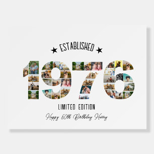 50th birthday Photo Collage established 1976 Foam Board