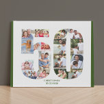 50th Birthday Photo Collage Number 50 Custom Faux Canvas Print<br><div class="desc">Create your own personalized photo canvas for a 50th Birthday. This neat photo collage is in the shape of the number 50 on a white background with forest green borders. The collage can hold up to 17 different photos and the template is set up ready for you to add your...</div>