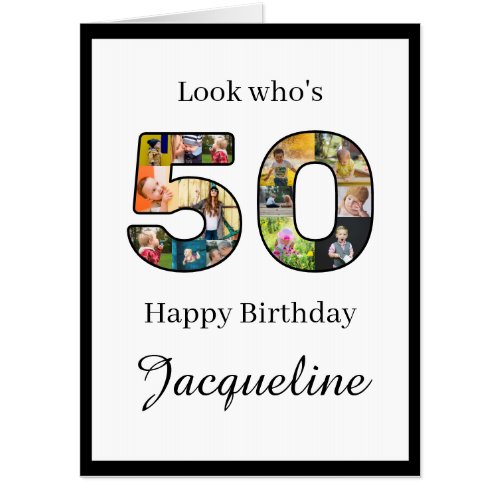 50th Birthday Photo Collage Personalized  Card