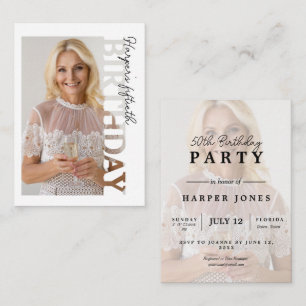 50th Birthday Photo college Party  Enclosure Card