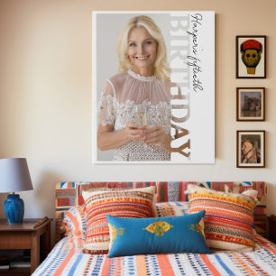 50th Birthday Photo daughter milestone Faux Canvas Print