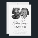 50th Birthday Photo Invitation<br><div class="desc">Celebrate your milestone 50th birthday in style with our personalized invitation featuring your favorite photos from the past and present! This minimalist design showcases your cherished memories and adds a touch of glamor to your special occasion. With customizable text and premium printing, this invitation is sure to impress your guests...</div>
