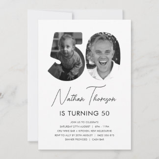 50th Birthday Photo Invitation
