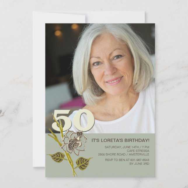 50th Birthday Photo Invitation (Front)