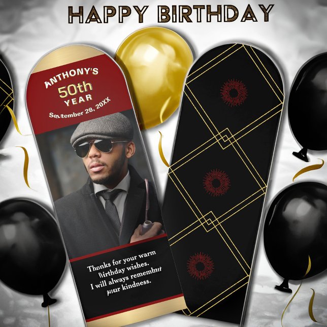 50th Birthday Photo Party Favors Gold Black Bookmarks (50th Birthday Photo Party Favors Gold Black Bookmarks for guest at your birthday party. )