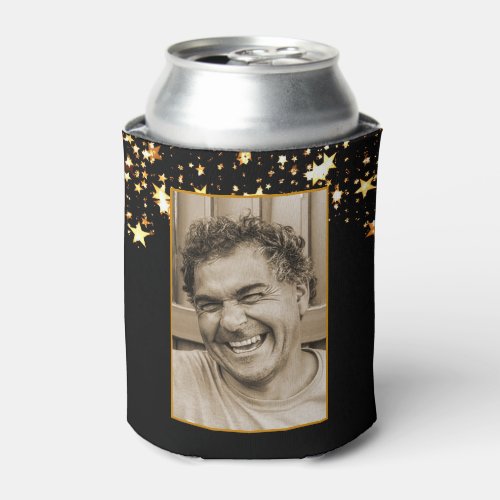 50th Birthday Photo Template Cheers and Beers Can Cooler