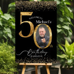 50th Birthday Photo Welcome Sign, Black & Gold Par Foam Board<br><div class="desc">50th Birthday Photo Welcome Sign, Black & Gold Party Welcome Poster, 50th Birthday Picture Welcome Sign Template, Party Entry Sign Template, 50th Birthday Photo Template, Photo Birthday Poster, Welcome Picture Sign, Happy 5oth Sign, Birthday Sign Picture, Personalized Birthday Sign With Photo, Celebration Posters, 50th Birthday Welcome Sign Canva, 50th Birthday...</div>