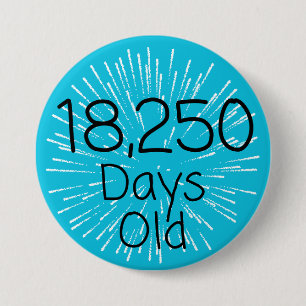 50th birthday pin badge 50 yrs old Fifty years