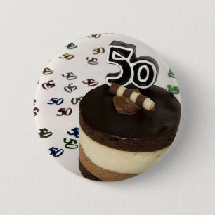 50th birthday pinback button