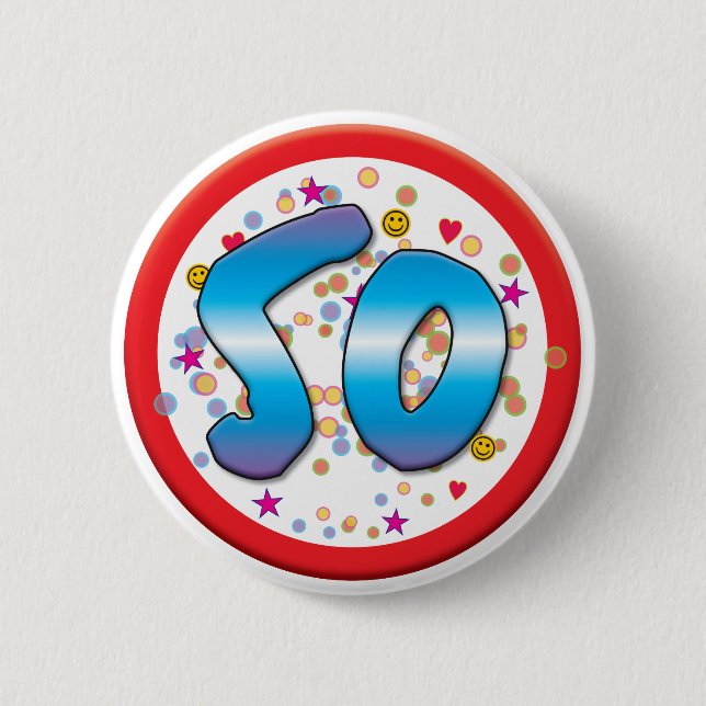 50th Birthday Pinback Button (Front)