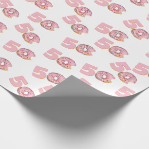 50th Birthday Pink Donut Wrapping Paper