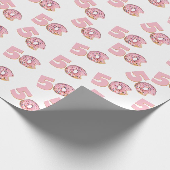 50th Birthday Pink Donut Wrapping Paper (Corner)