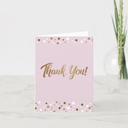 50th birthday Pink gold white confetti thank you