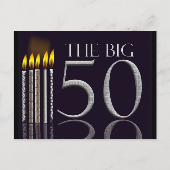 50th Birthday Postcard Invitation - Customized (Front)