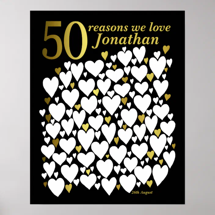 30th 40th 50th Birthday Gift for Man Canvas Print Guest Book Poster Party Decor 