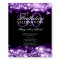 50th Birthday Program Glam Lights Purple Menu