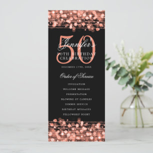 50th Birthday Program Rose Gold Menu+Thank U