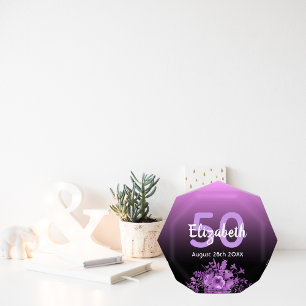 50th birthday purple black name acrylic award