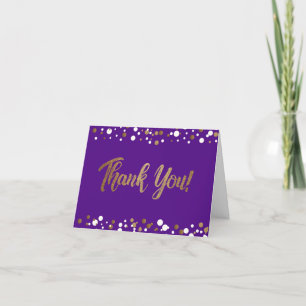 50th birthday Purple gold white confetti thank you