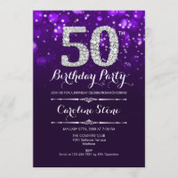 50th Birthday - Purple Silver