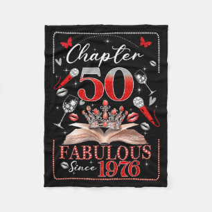 50th Birthday Queen Chapter 50 Fabulous Since 1976 Fleece Blanket