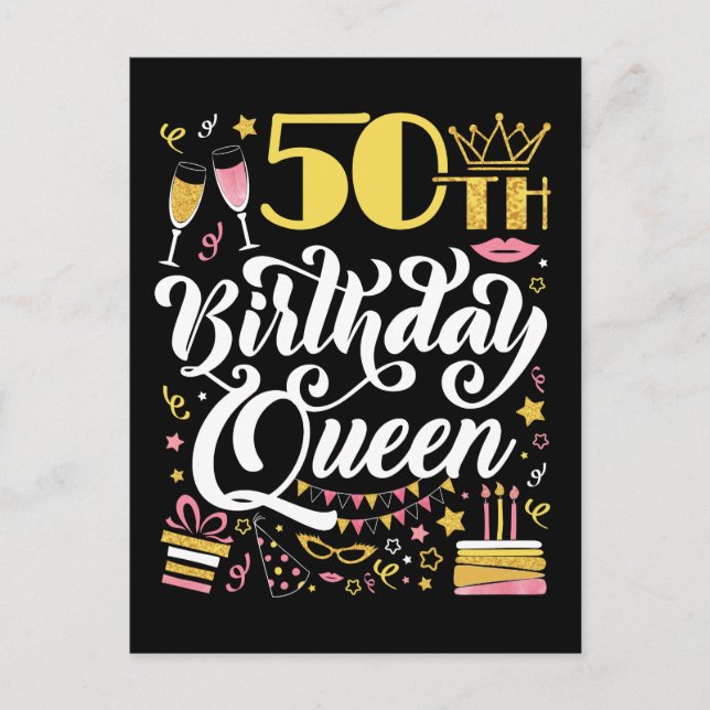 50th Birthday Queen  Postcard (Front)