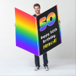 [ Thumbnail: 50th Birthday: Rainbow Spectrum # 50, Custom Name Card ]