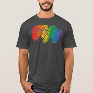 50th Birthday Rainbow Vintage 80s Style Gay Gift T-Shirt