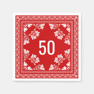 50th Birthday Red Bandana Napkins