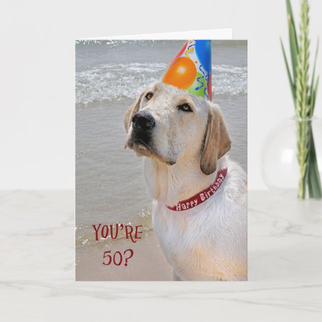 50th Birthday Retriever Card (Front)