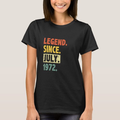 50th Birthday Retro 50 Years Old Legend Since July T_Shirt