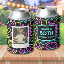 50th Birthday Retro Photo Can Cooler
