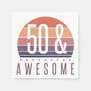 50th Birthday Retro Sunset Napkins